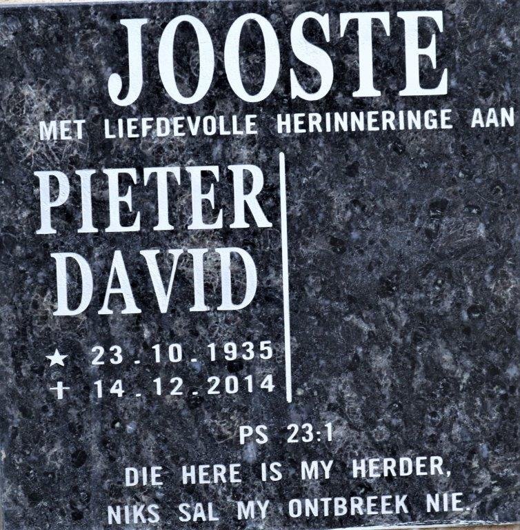 JOOSTE Pieter David 1935-2014
