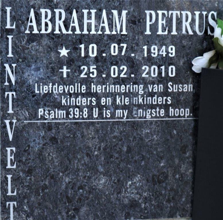 LINTVELT Abraham Petrus 1949-2010