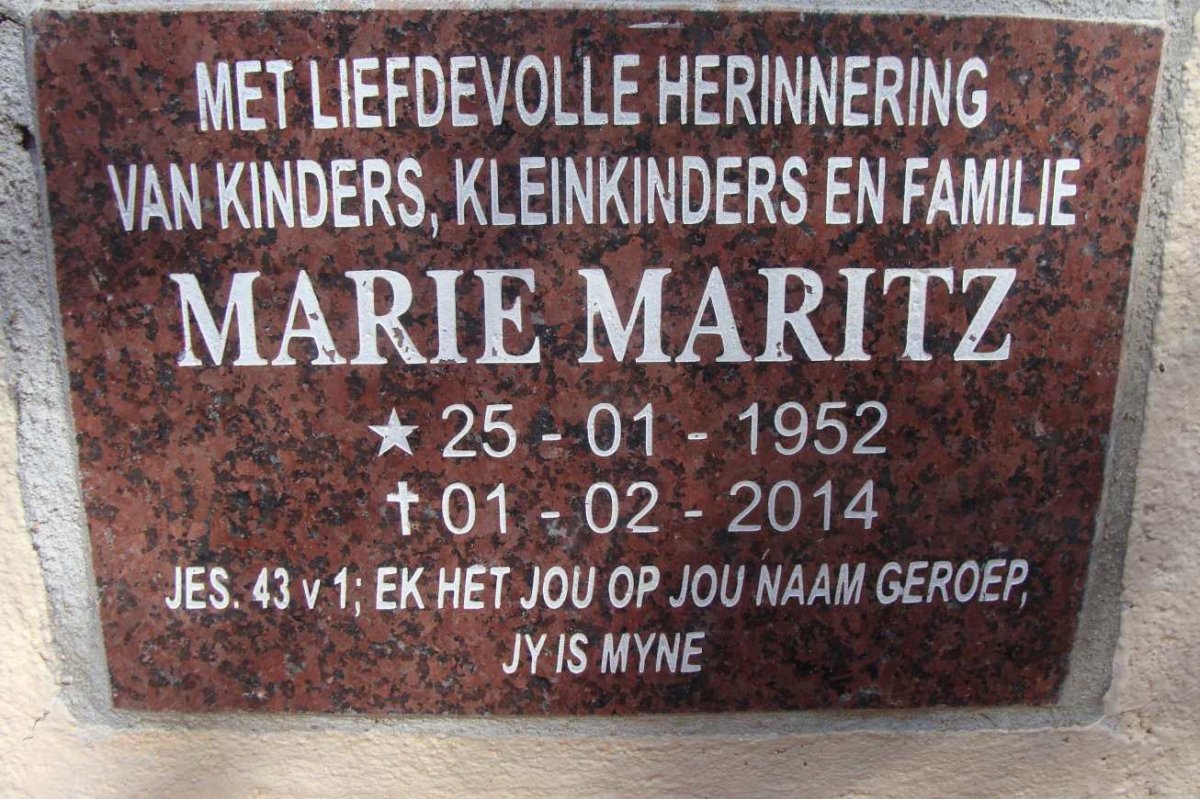 MARITZ Marie 1952-2014