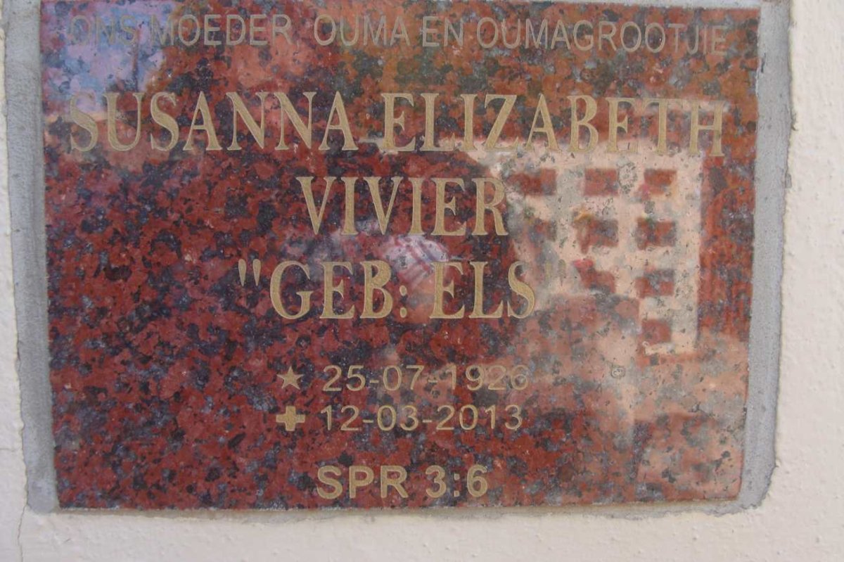 VIVIER Susanna Elizabeth nee ELS 1926-2013