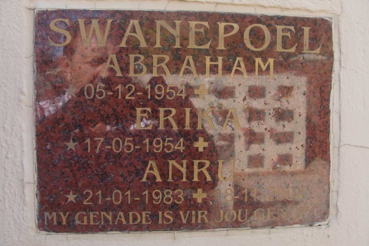 SWANEPOEL Abraham 1954- &amp; Erika 1954 :: SWANEPOEL Anru 1983-2004