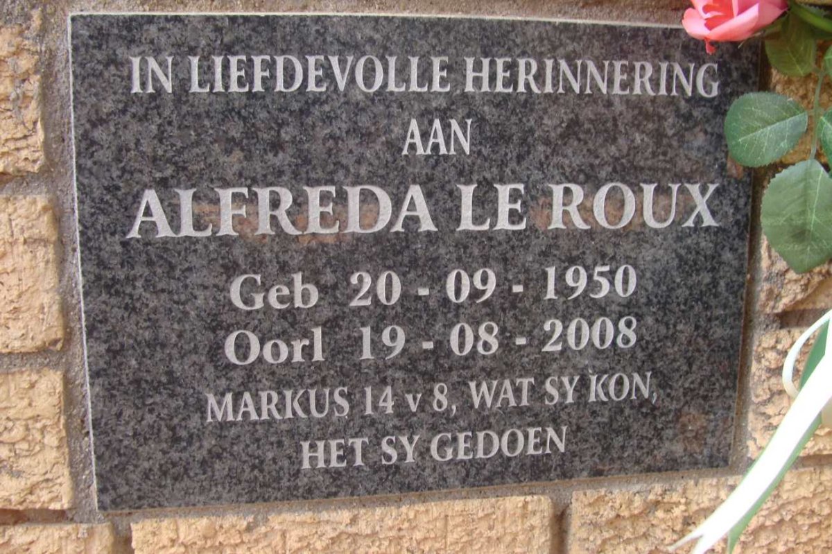 ROUX Alfreda, le 1950-2008