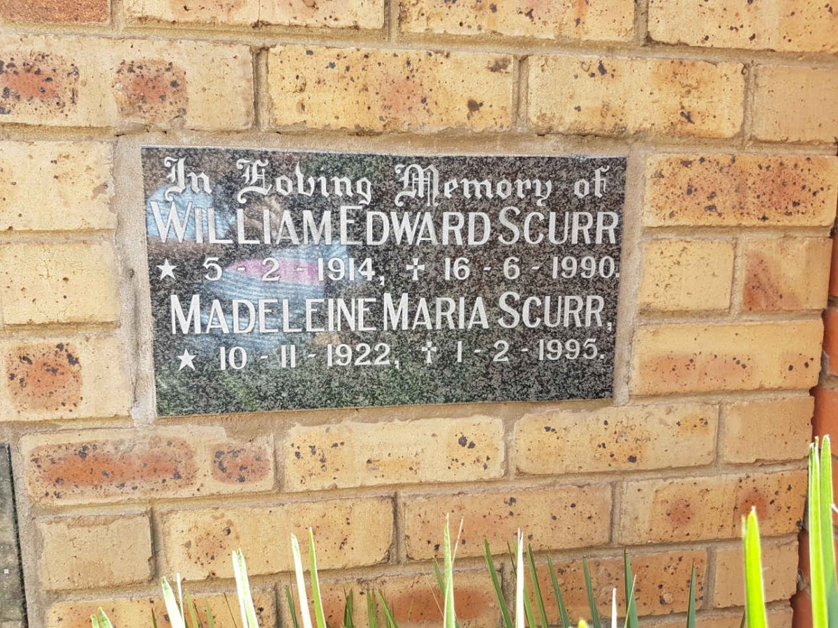 SCURR William Edward 1914-1990 &amp; Madeleine Maria 1922-1995