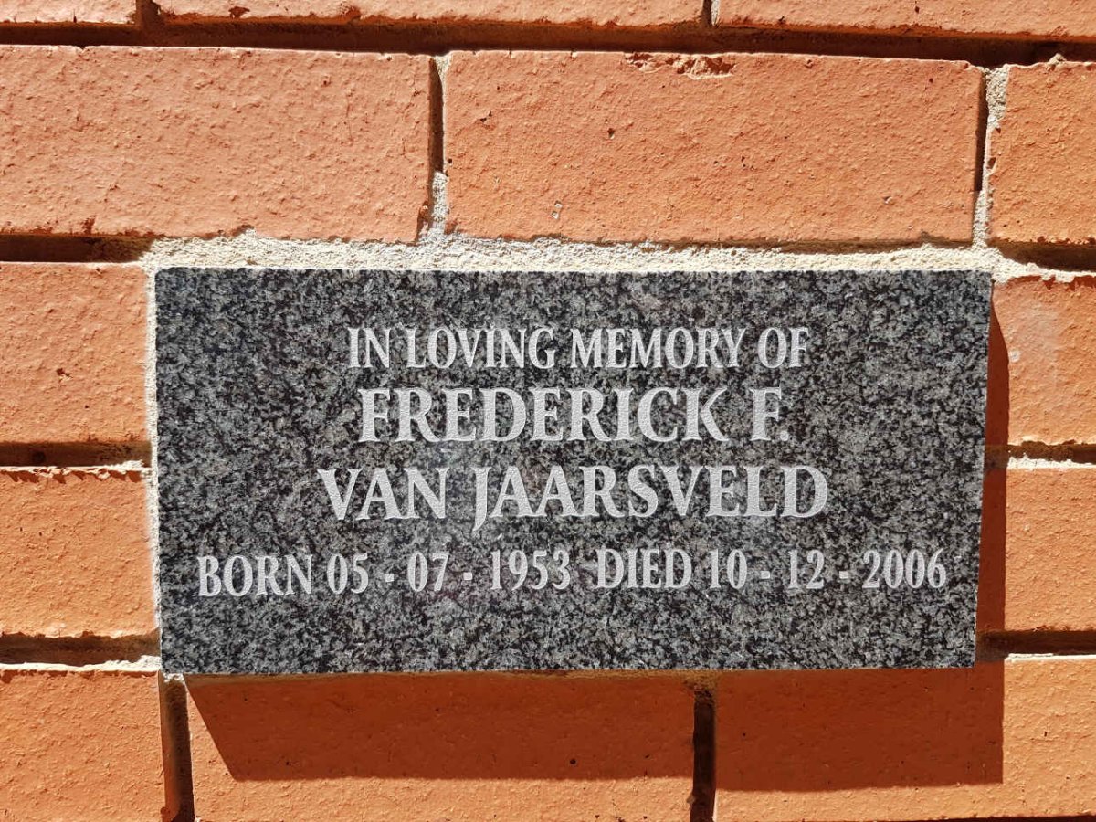 JAARSVELD Frederick F., van 1953-2006