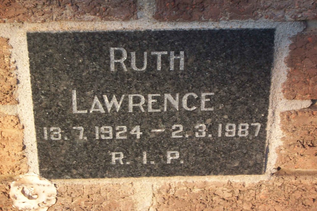 LAWRENCE Ruth 1924-1987