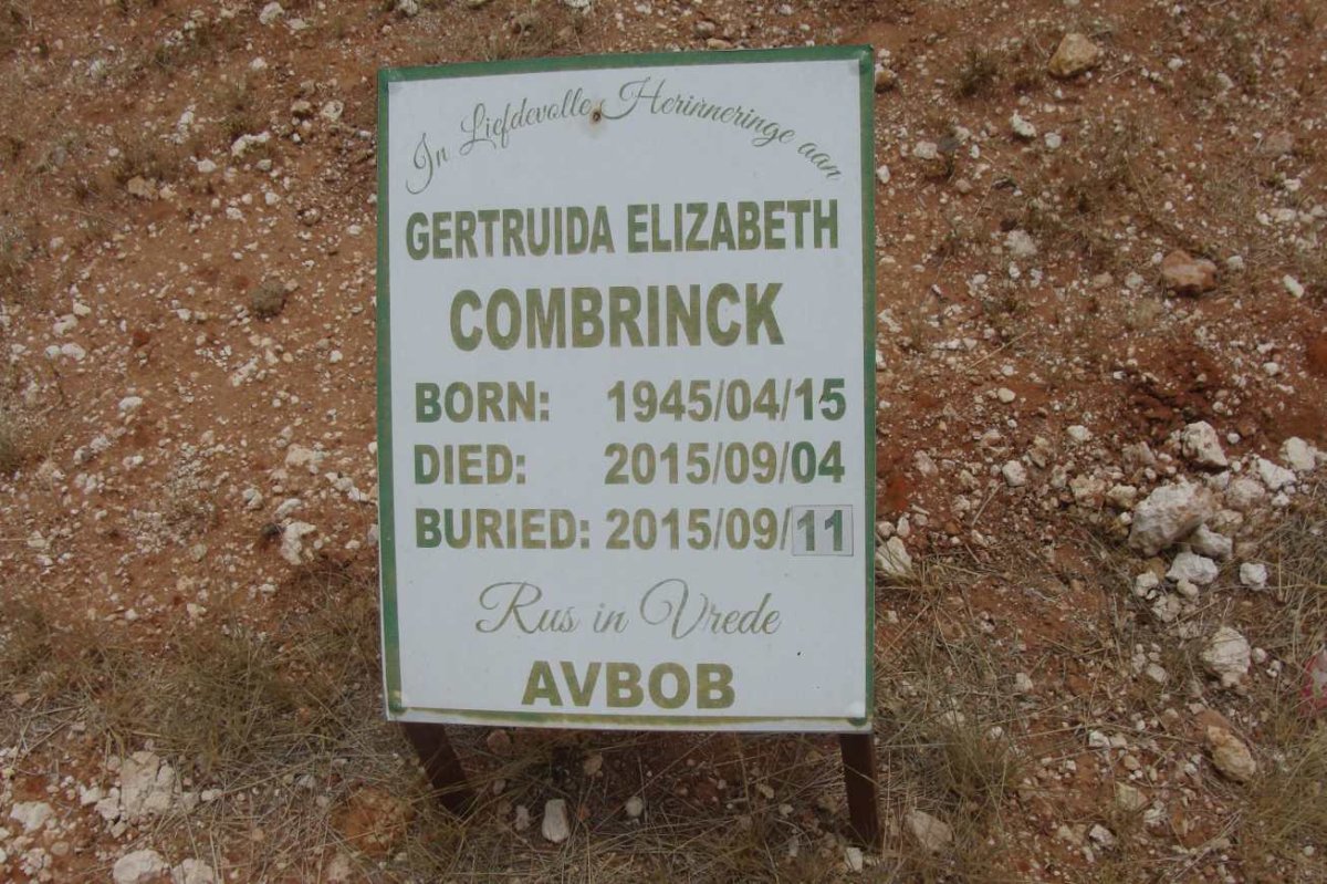 COMBRINCK Gertruida Elizabeth 1945-2015
