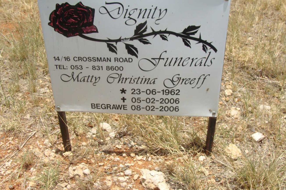 GREEFF Matty Christina 1962-2006