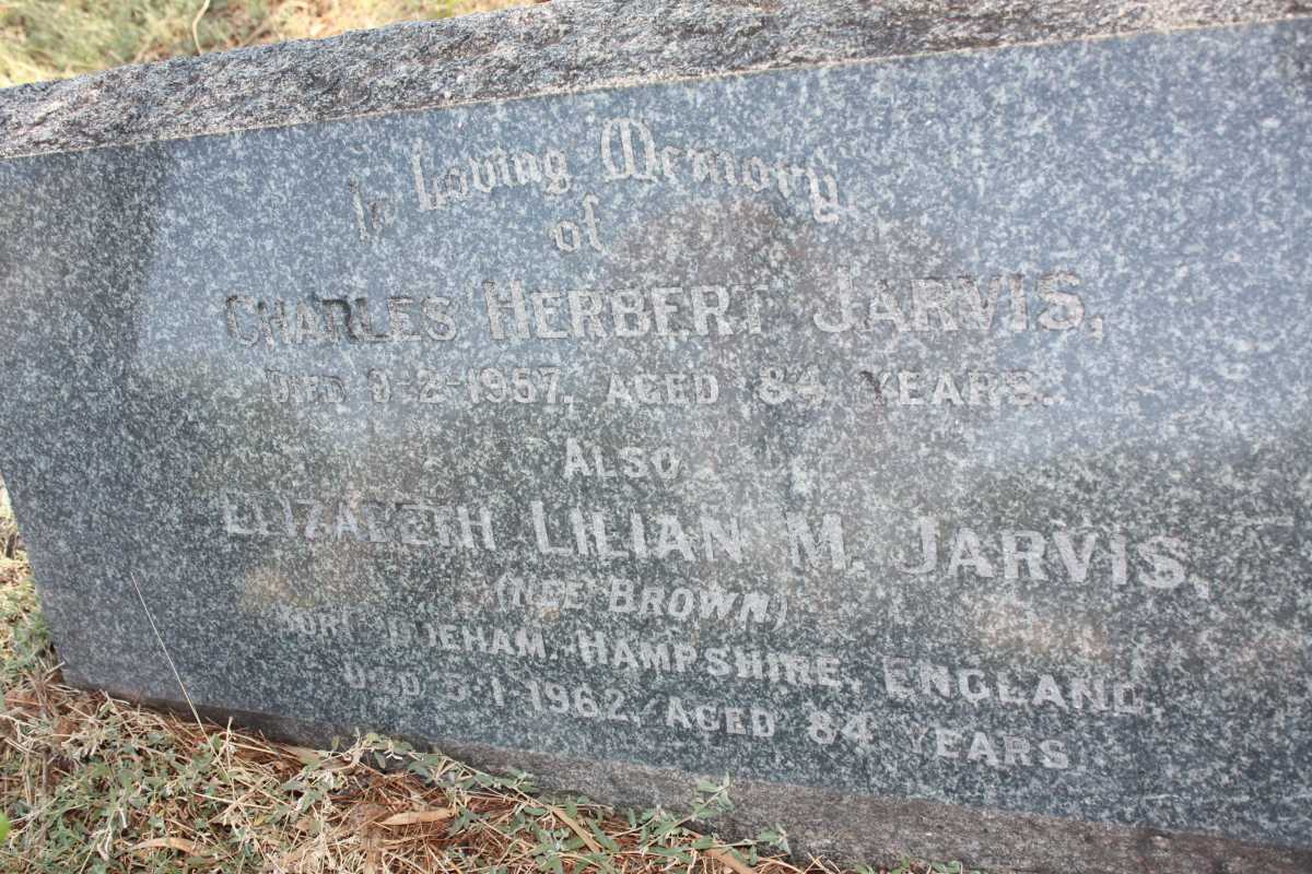JARVIS Charles Herbert -1957 &amp; Elizabeth Lilian M. BROWN -1962