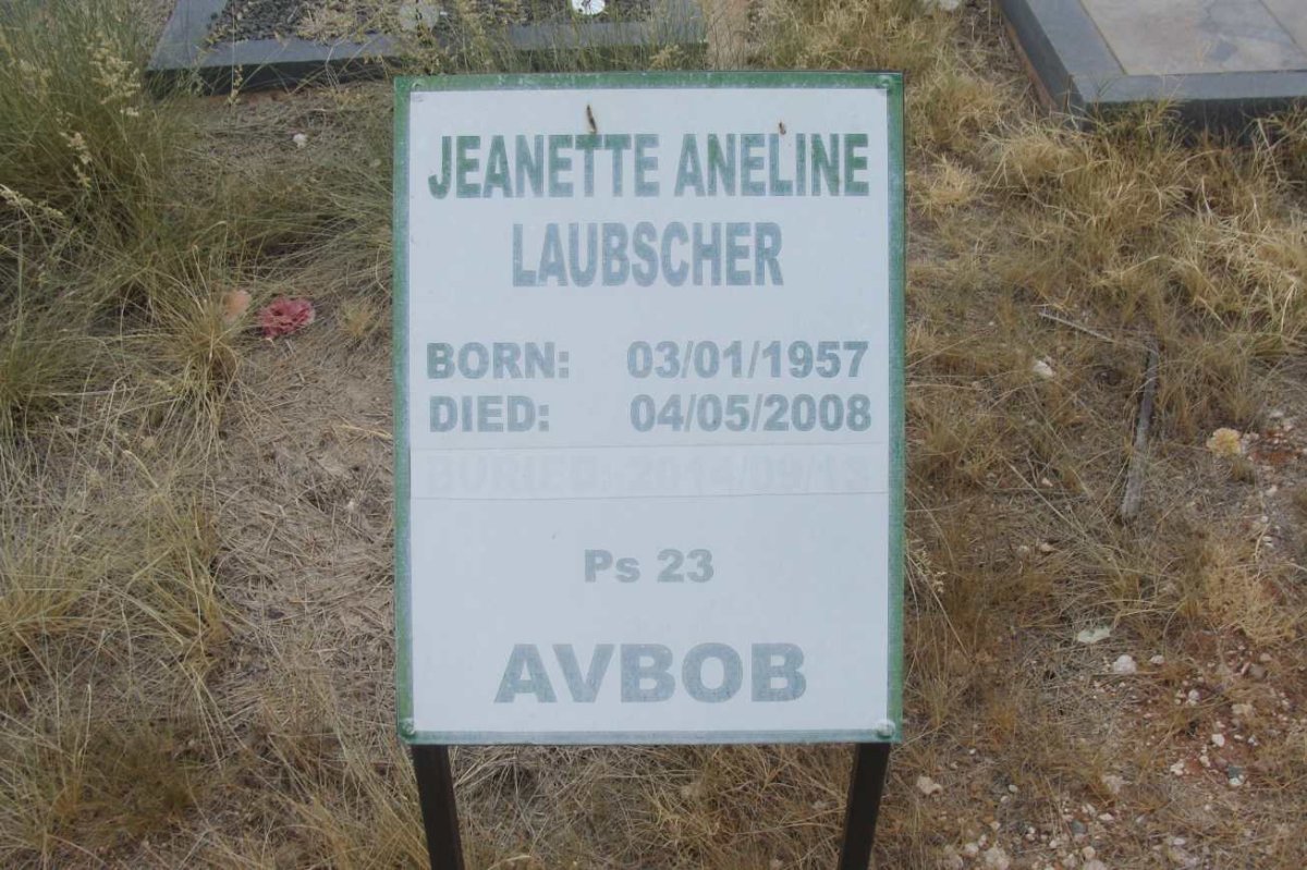 LAUBSCHER Jeanette Aneline 1957-2008