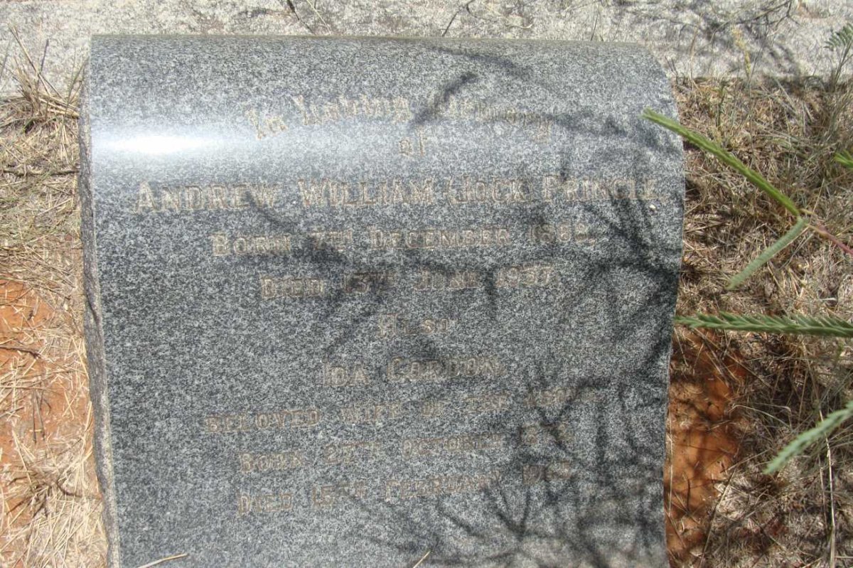 PRINGLE Andrew William 1868-19?7 &amp; Ida GORDON 1872-1945