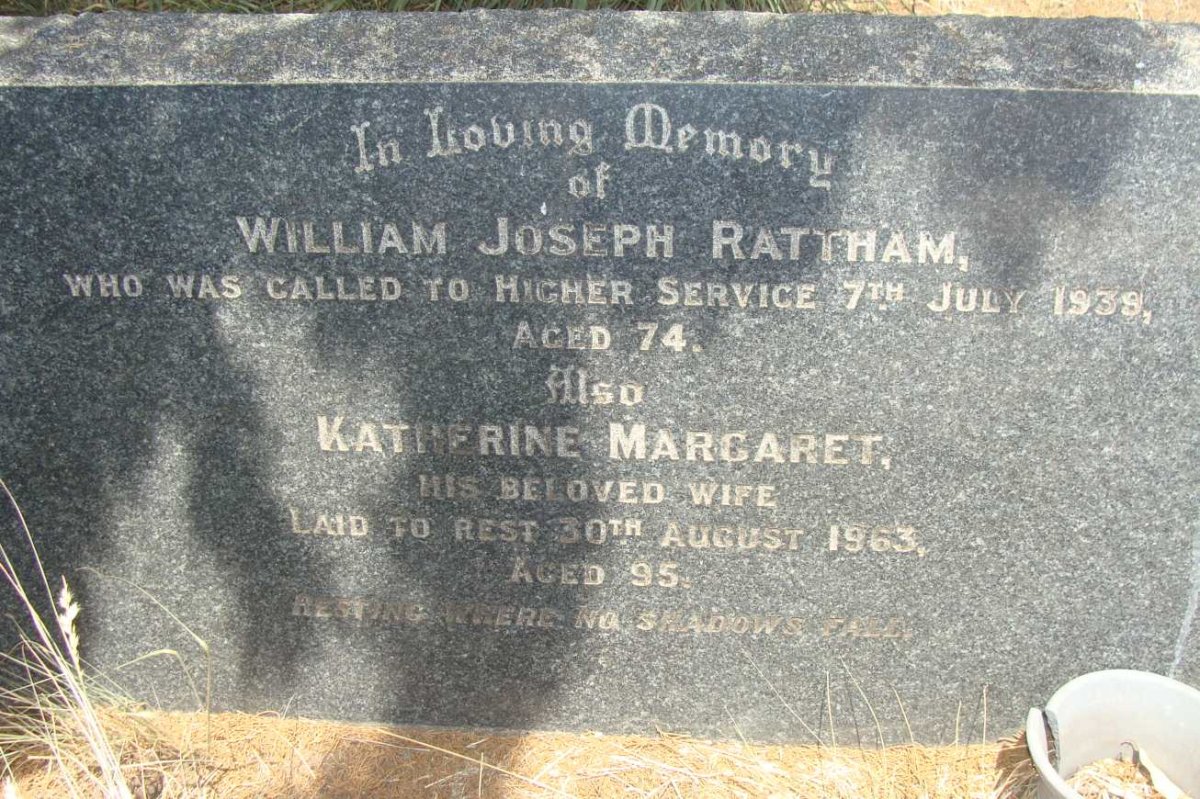 RATTHAM William Joseph -1939 &amp; Katherine Margaret -1963