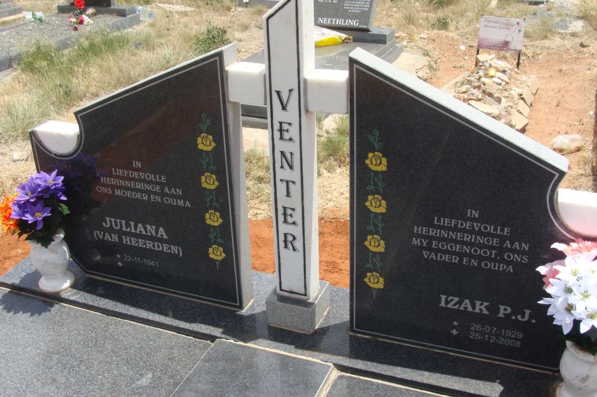 VENTER Izak P. 1929-2008 &amp; Juliana VAN HEERDEN 1941-