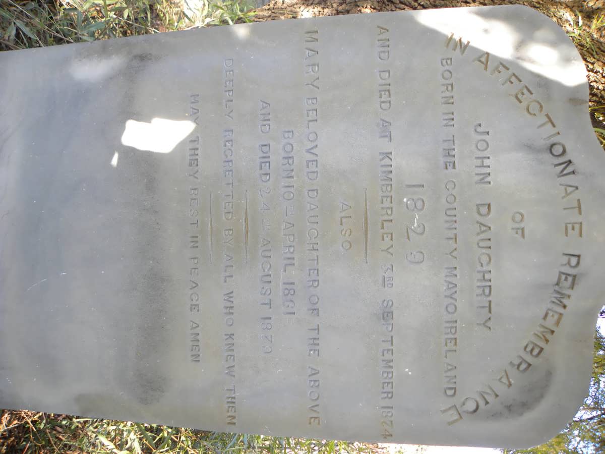 DAUGHRTY John 1829-1874 :: DAUGHRTY Mary 1861-1979
