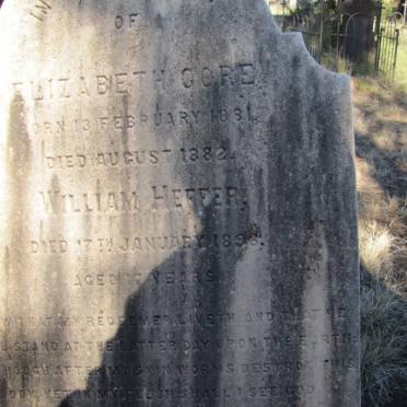 HEFFER William -1896 :: GORE Elizabeth 1881-1882