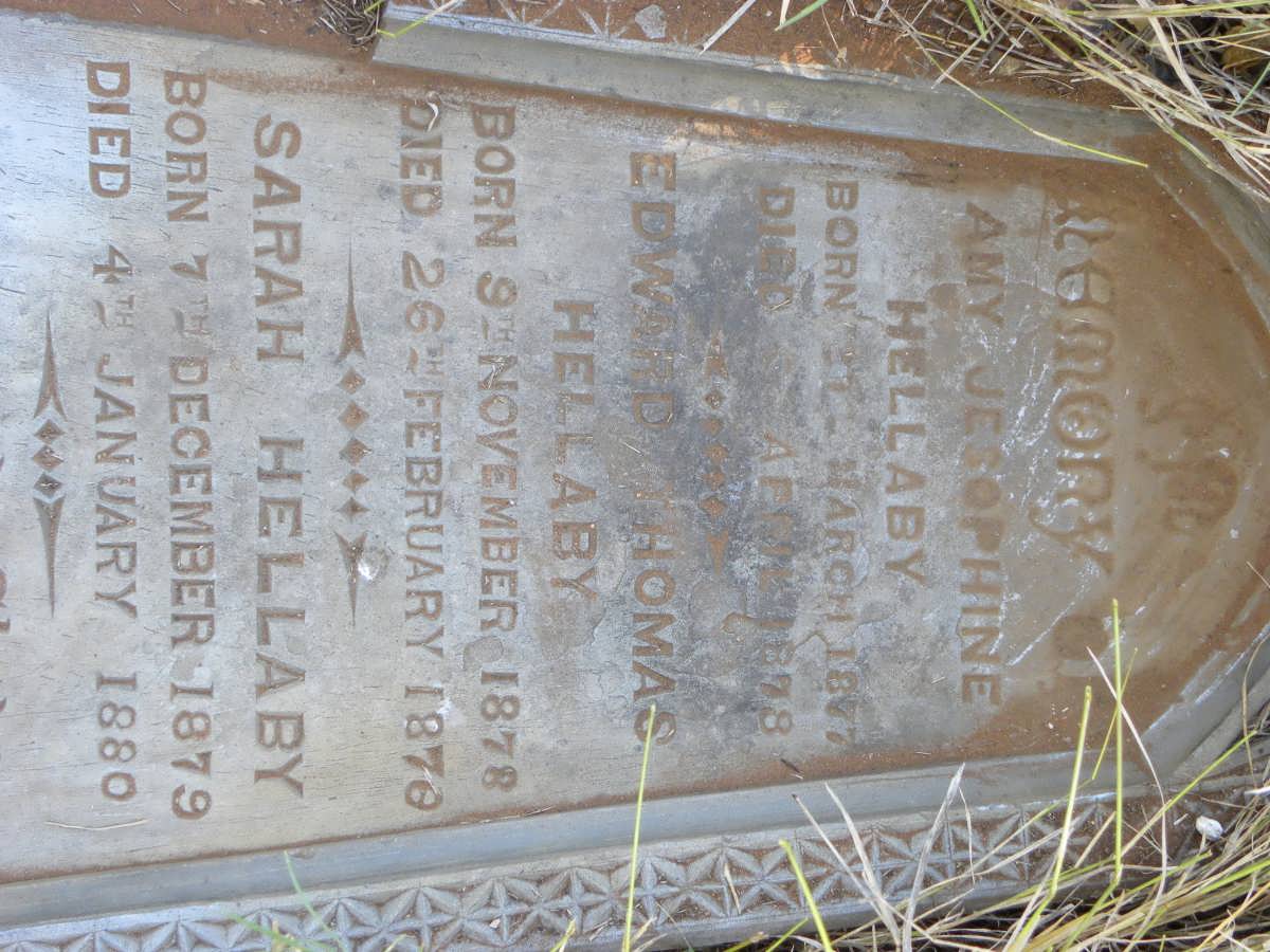 HELLABY Amy Josephine 1877-1878 :: HELLABY Edward Thomas 1878-187? :: HELLABY Sarah 1879-1880