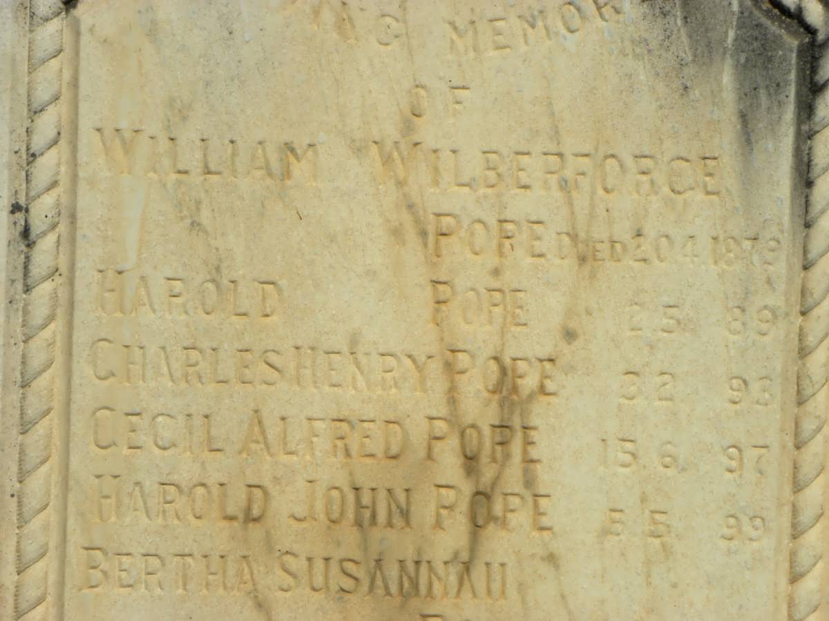 POPE William Wilberforce -1879 :: POPE Harold -1889 :: POPE Charles Henry -1893