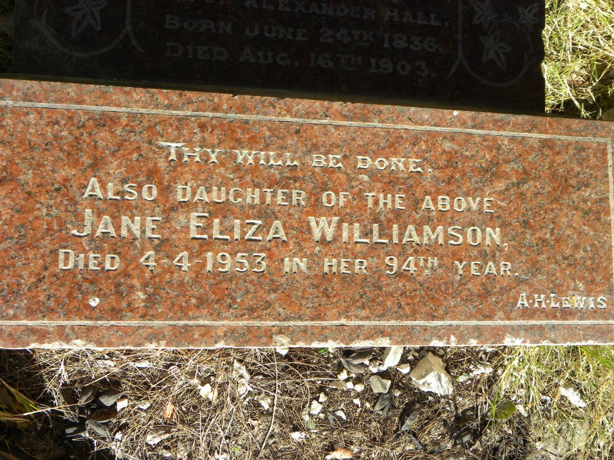 WILLIAMSON Jane Eliza -1953