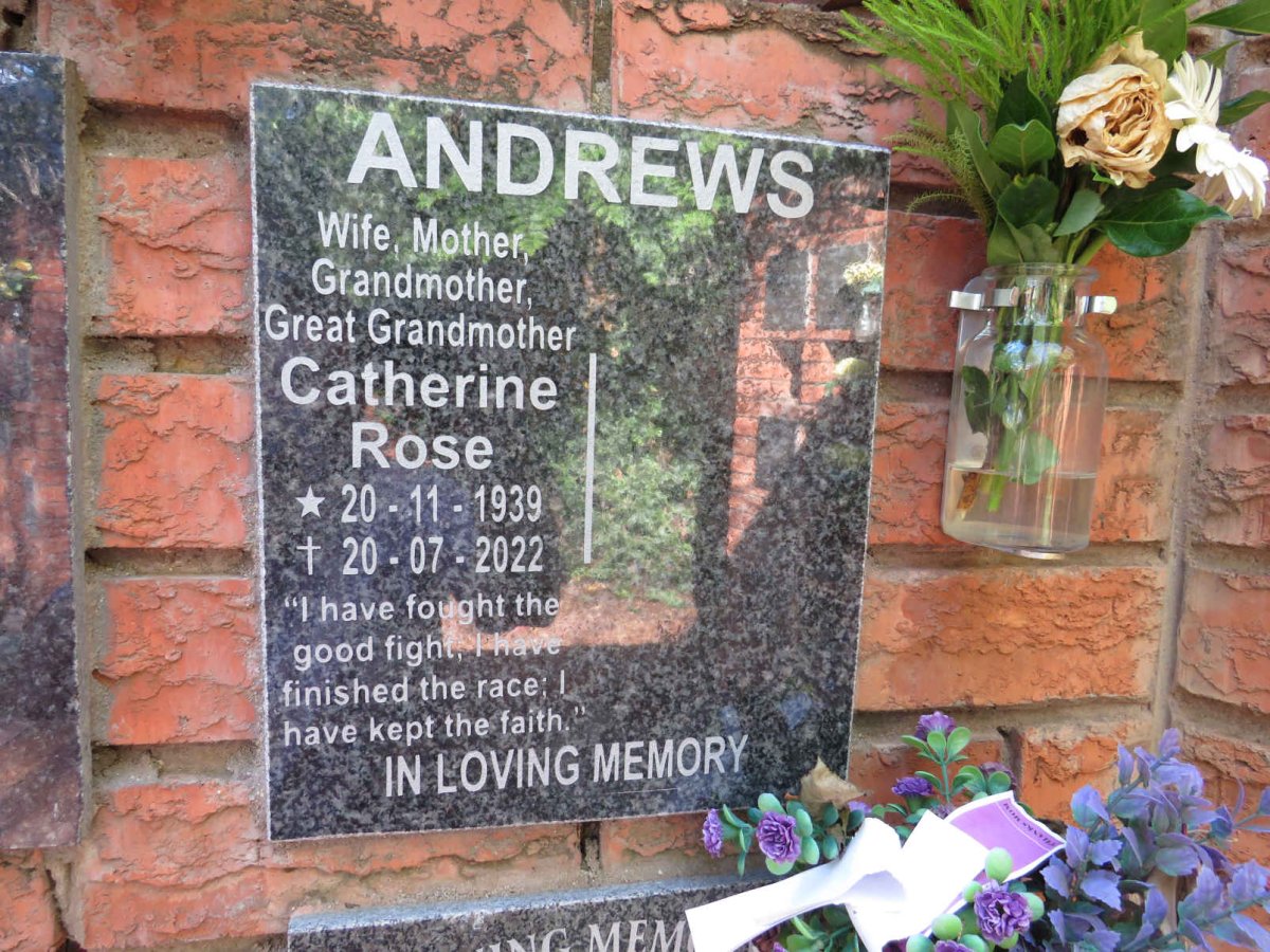 ANDREWS Catherine Rose 1939-2022