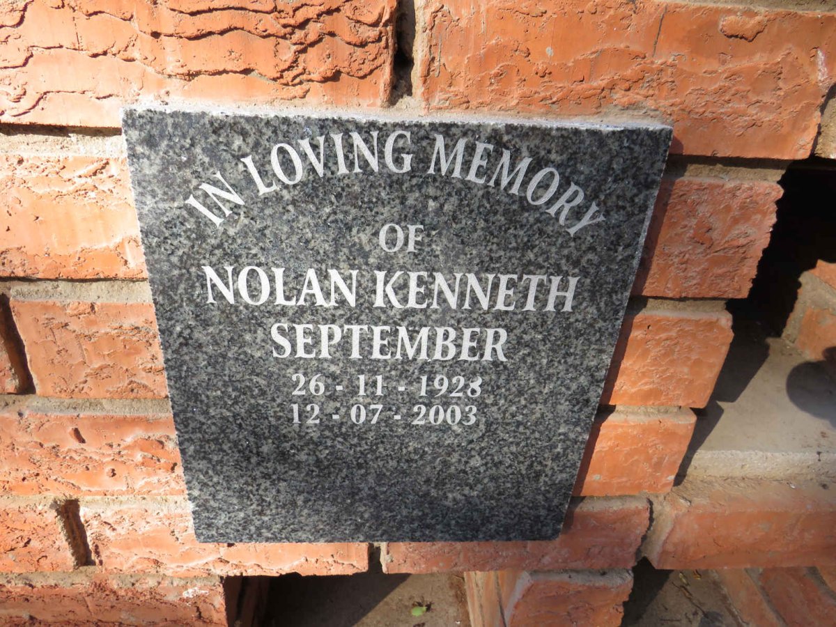 SEPTEMBER Nolan Kenneth 1928-2003