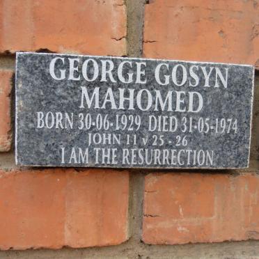 MAHOMED George Gosyn 1929-1974