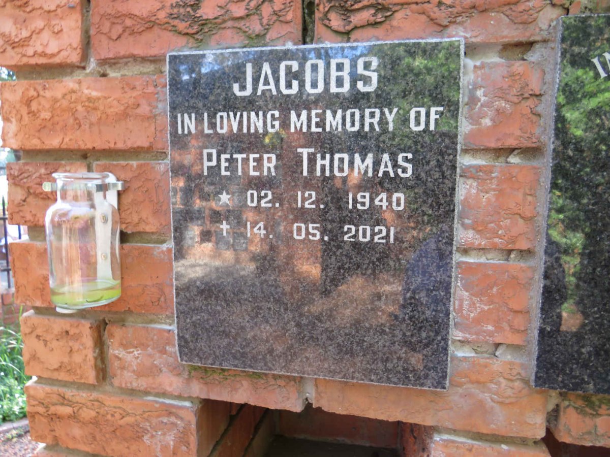 JACOBS Peter Thomas 1940-2021