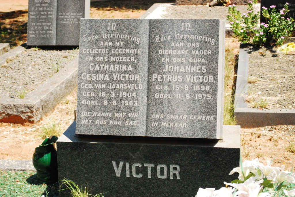 VICTOR Johannes Petrus 1898-1975 &amp; Catharina Gesina VAN JAARSVELD 1904-1963