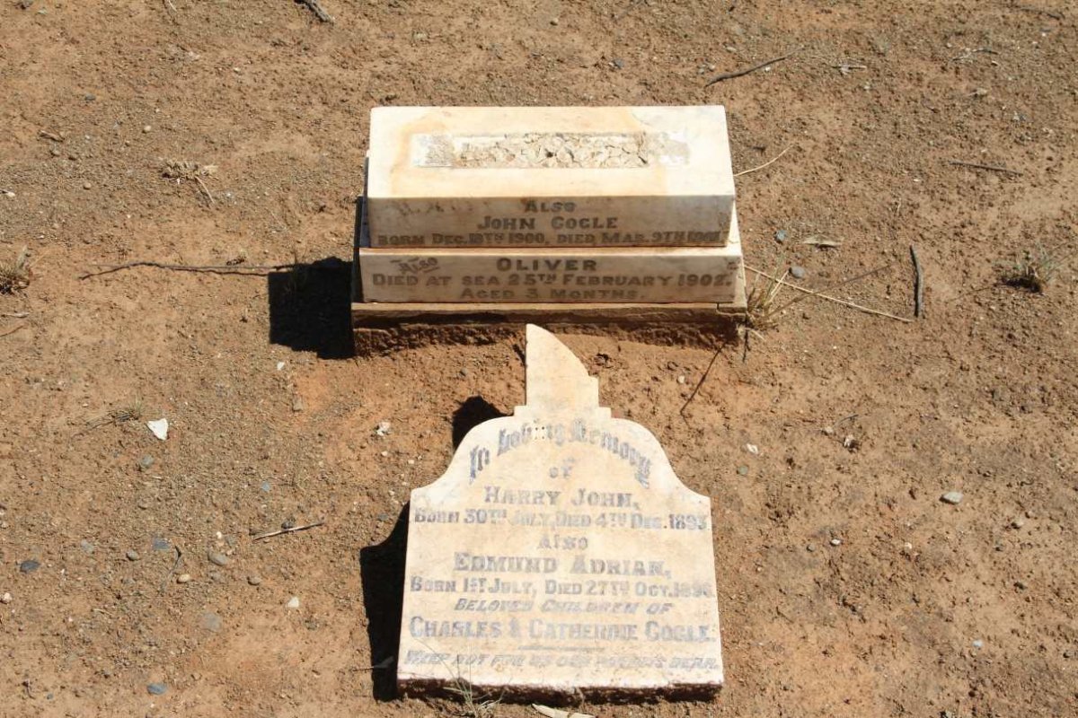 COGLE Harry John 1893-1893 :: COGLE Edmund Adrian 1896-1896 :: COGLE John 1901-1902 :: COGLE Oliver 1901-1902