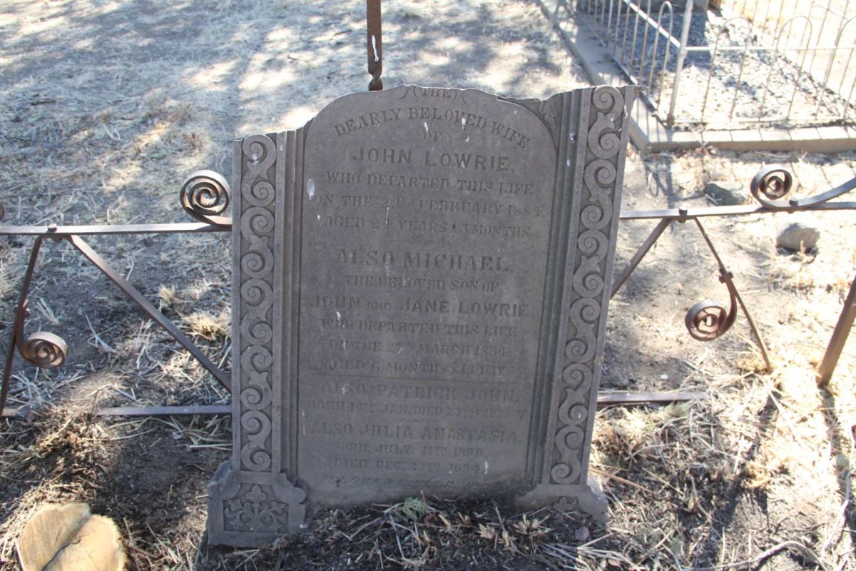 LOWRIE Jane -1884 :: LOWRIE Michael -1884 :: LOWRIE Patrick John 1887-1887 :: LOWRIE Julia Anastasia 1890-1894