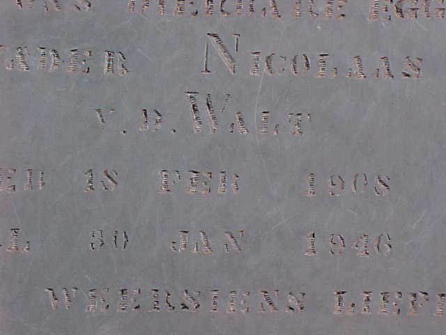 WALT Nicolaas, van der 1908-1946