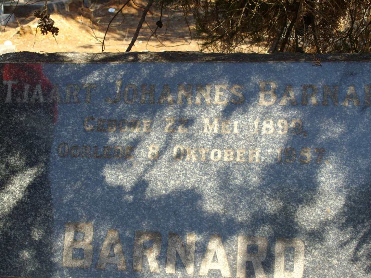 BARNARD Tjaart Johannes 1899-1957