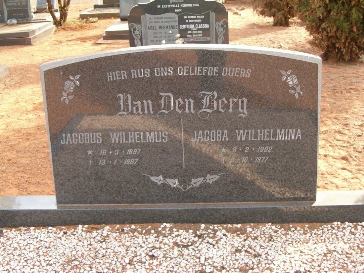 BERG Jacobus Wilhelmus, van den 1897-1987 &amp; Jacoba Wilhelmina 1902-1977
