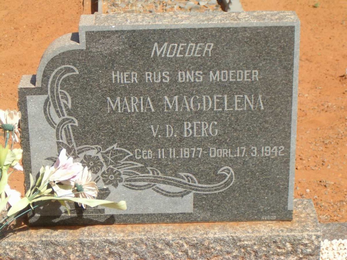 BERG Maria Magdalena, v.d. 1877-1942