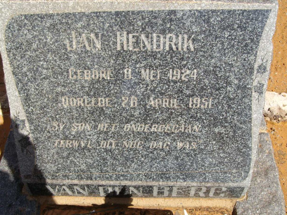 BERG Jan Hendrik, van den 1924-1951