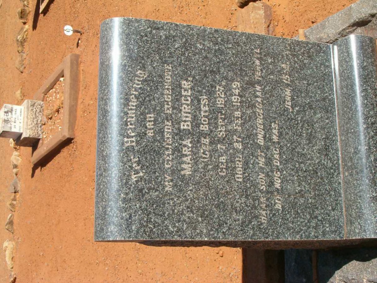 BURGER Mara nee BOTES 1927-1949