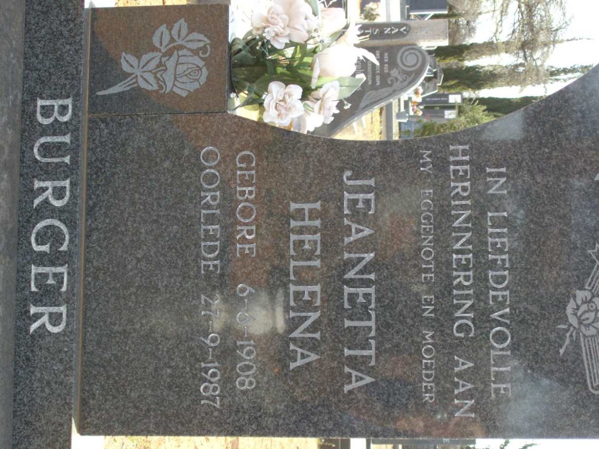 BURGER Jeanetta Helena 1908-1987