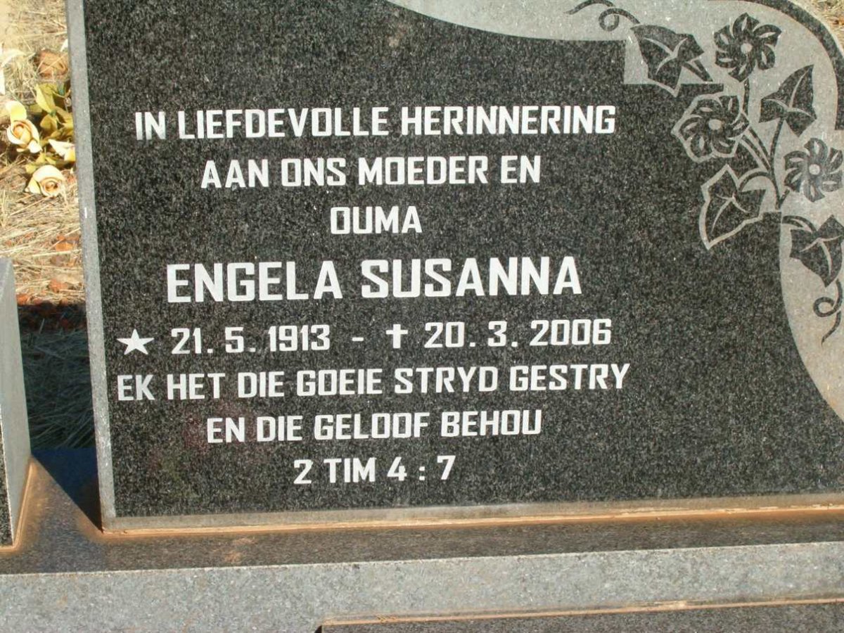 BURGER Engela Susanna 1913-2006