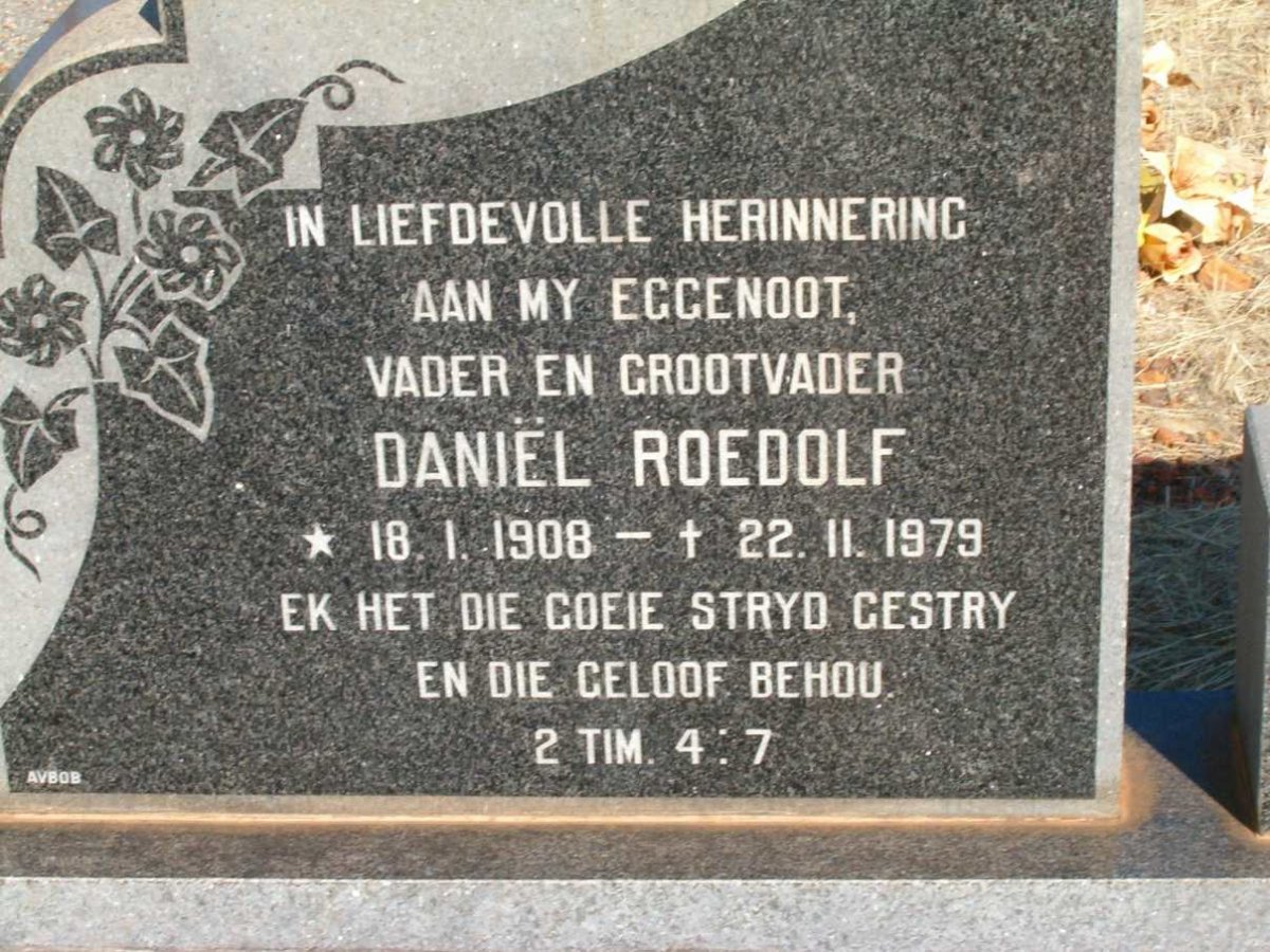 BURGER Daniel Roedolf 1908-1979