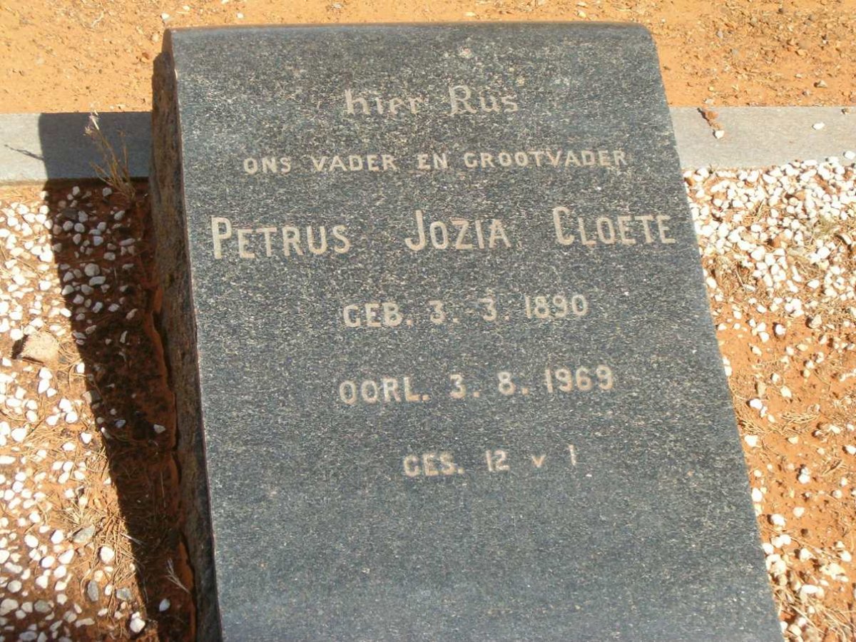CLOETE Petrus Jozia 1890-1969