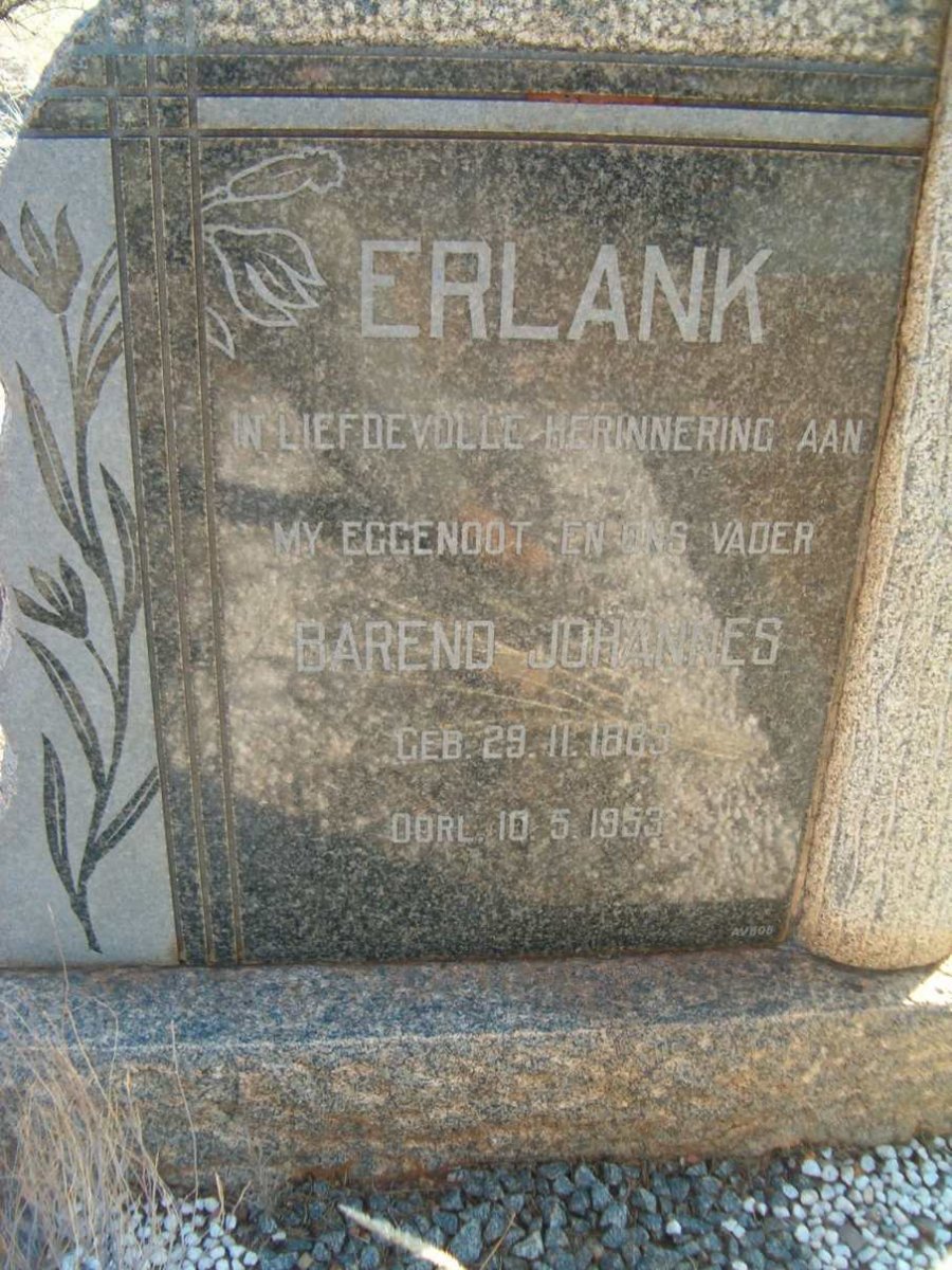 ERLANK Barend Johannes 1883-1953