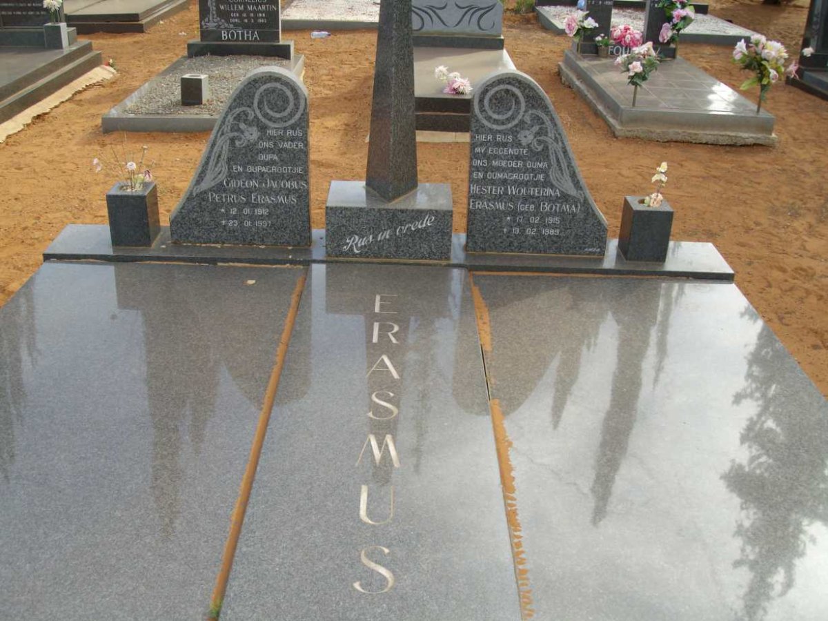 ERASMUS Gideon Jacobus Petrus 1912-1997 &amp; Hester Wouterina BOTHMA 1915-1989