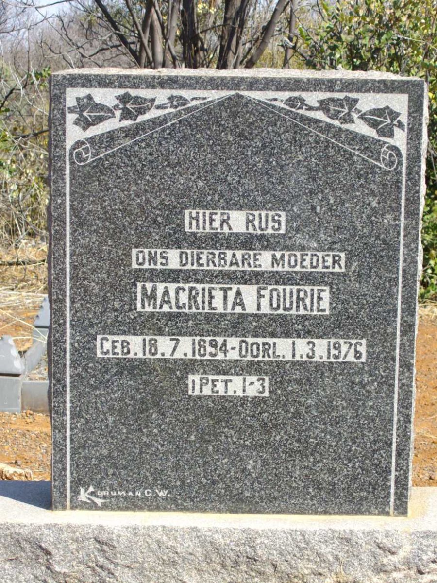 FOURIE Magrieta 1894-1976