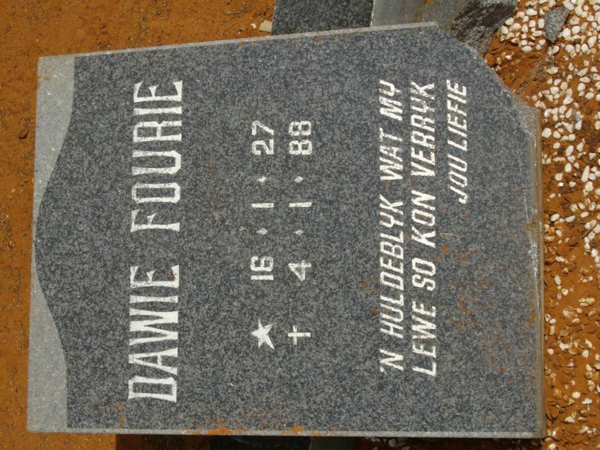 FOURIE Dawie 1927-1988