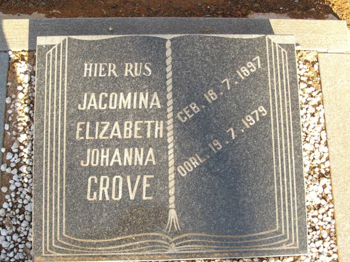 GROVE Jacomina Elizabeth Johanna 1897-1979