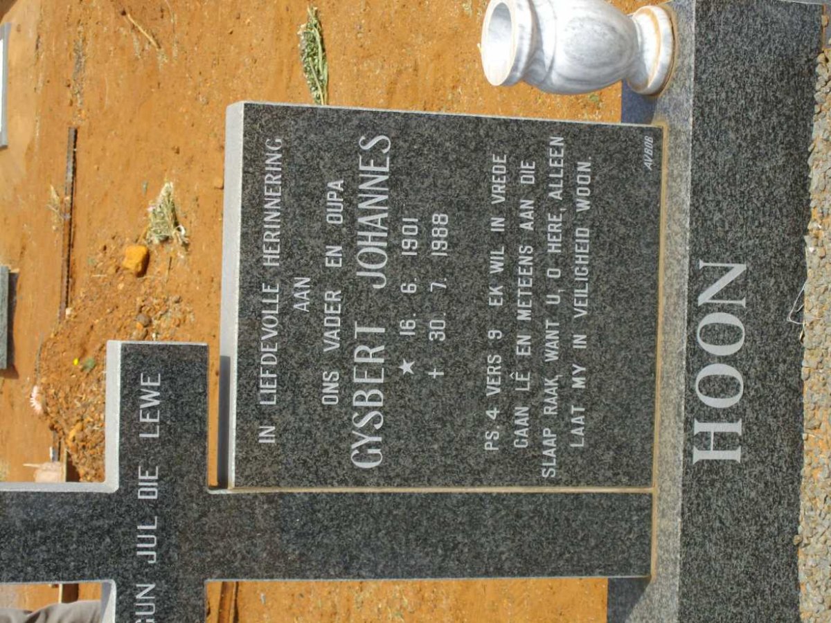 HOON Gysbert Johannes 1901-1988