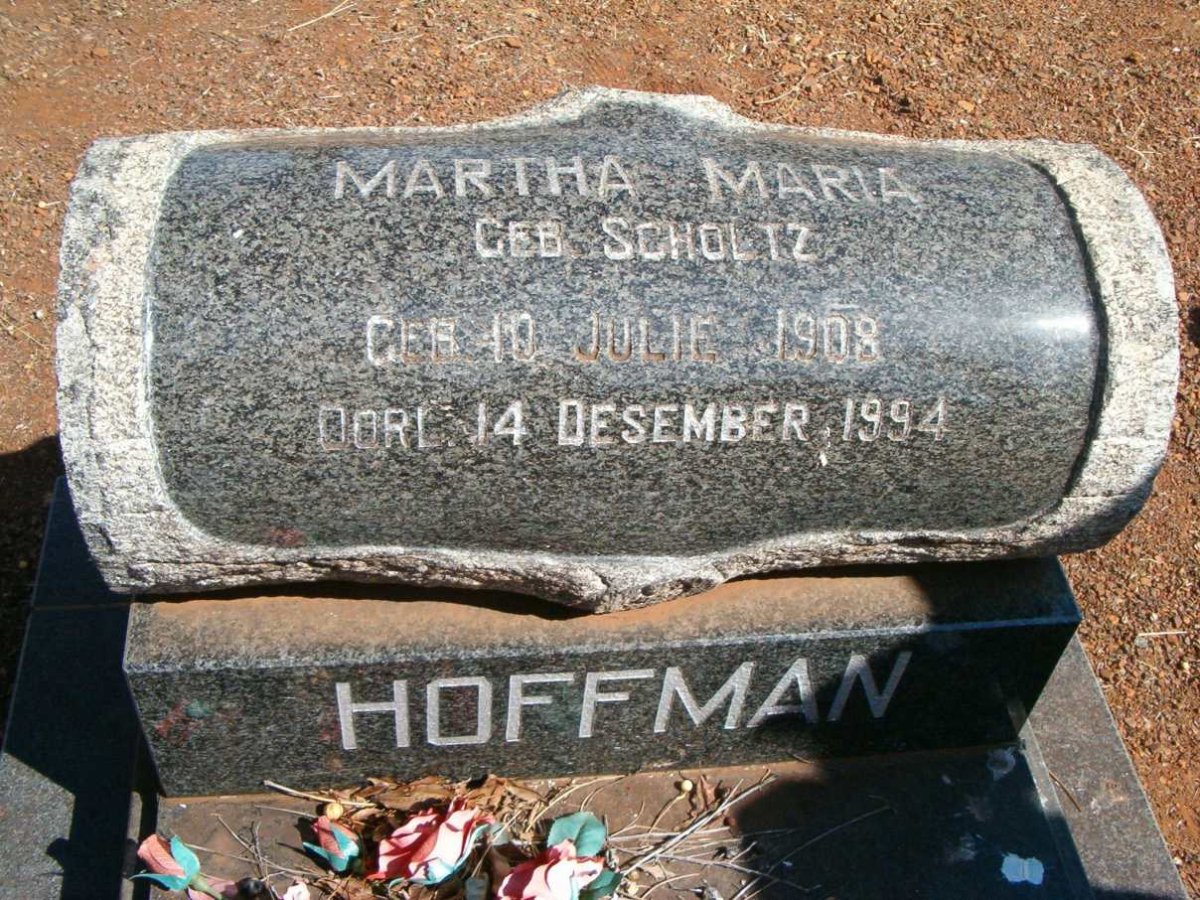 HOFFMAN Martha Maria nee SCHOLTZ 1908-1994