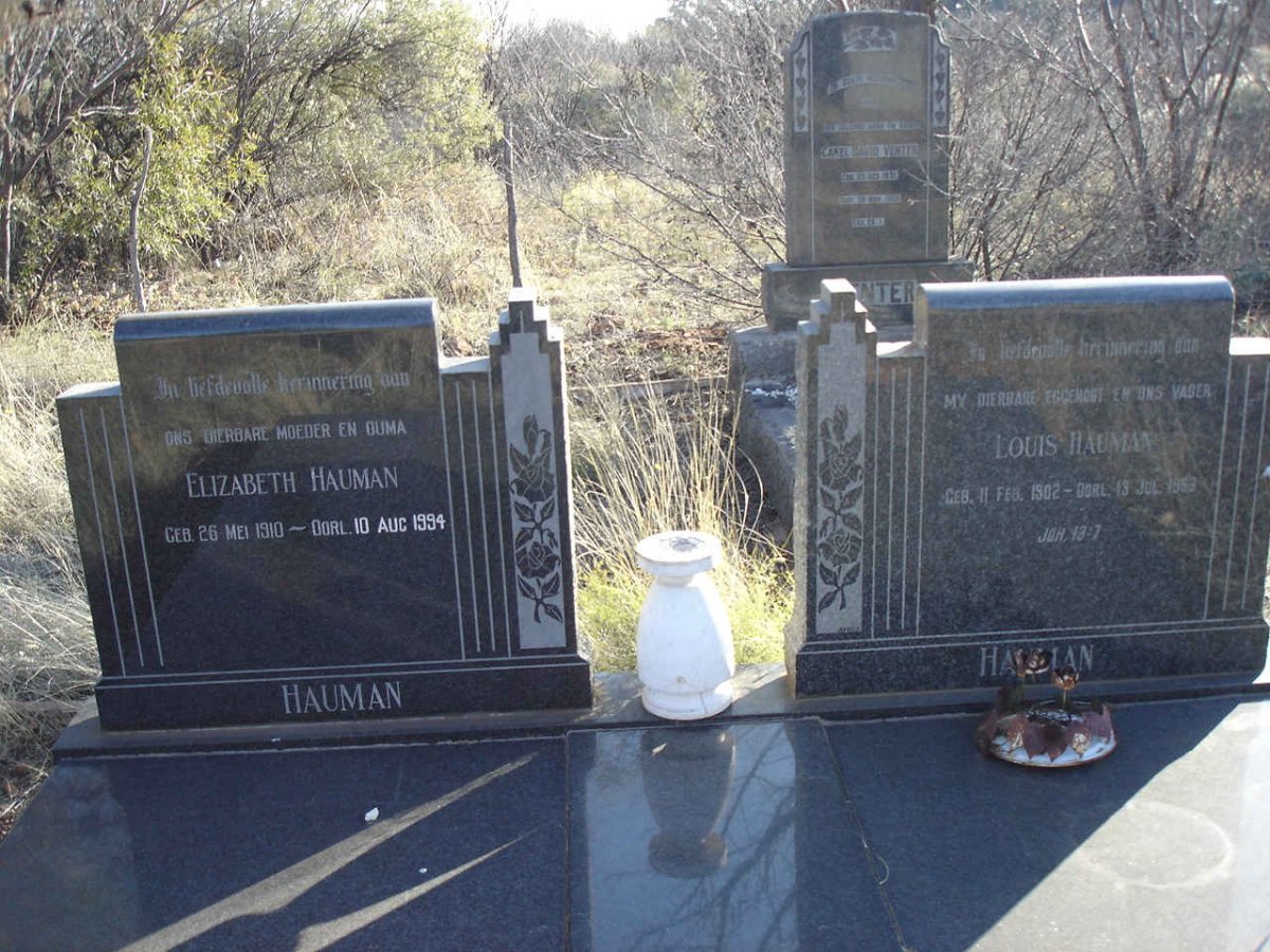 HAUMAN Louis 1902-1953 &amp; Elizabeth 1910-1994