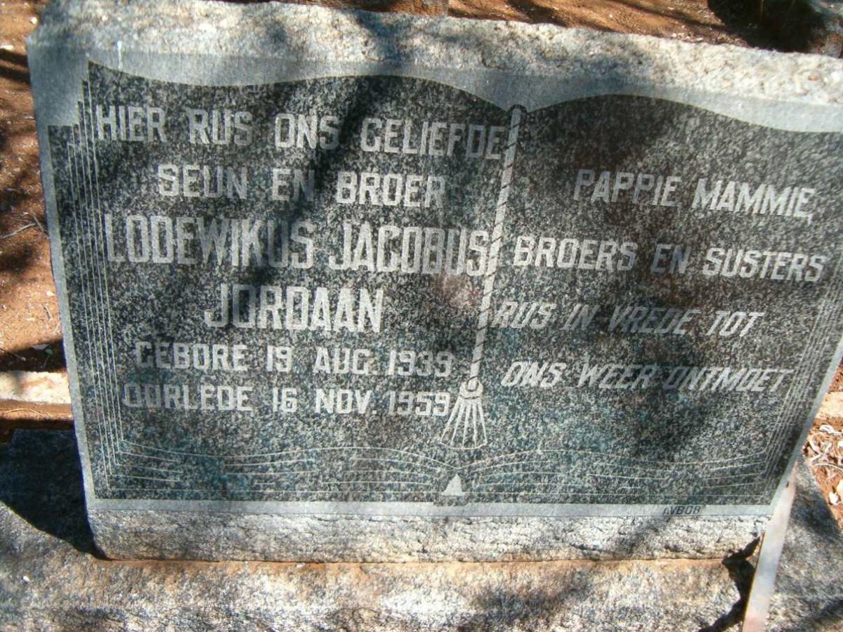 JORDAAN Lodewikus Jacobus 1939-1959