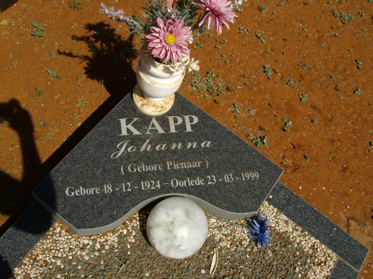 KAPP Johanna neé PIENAAR 1924-1999