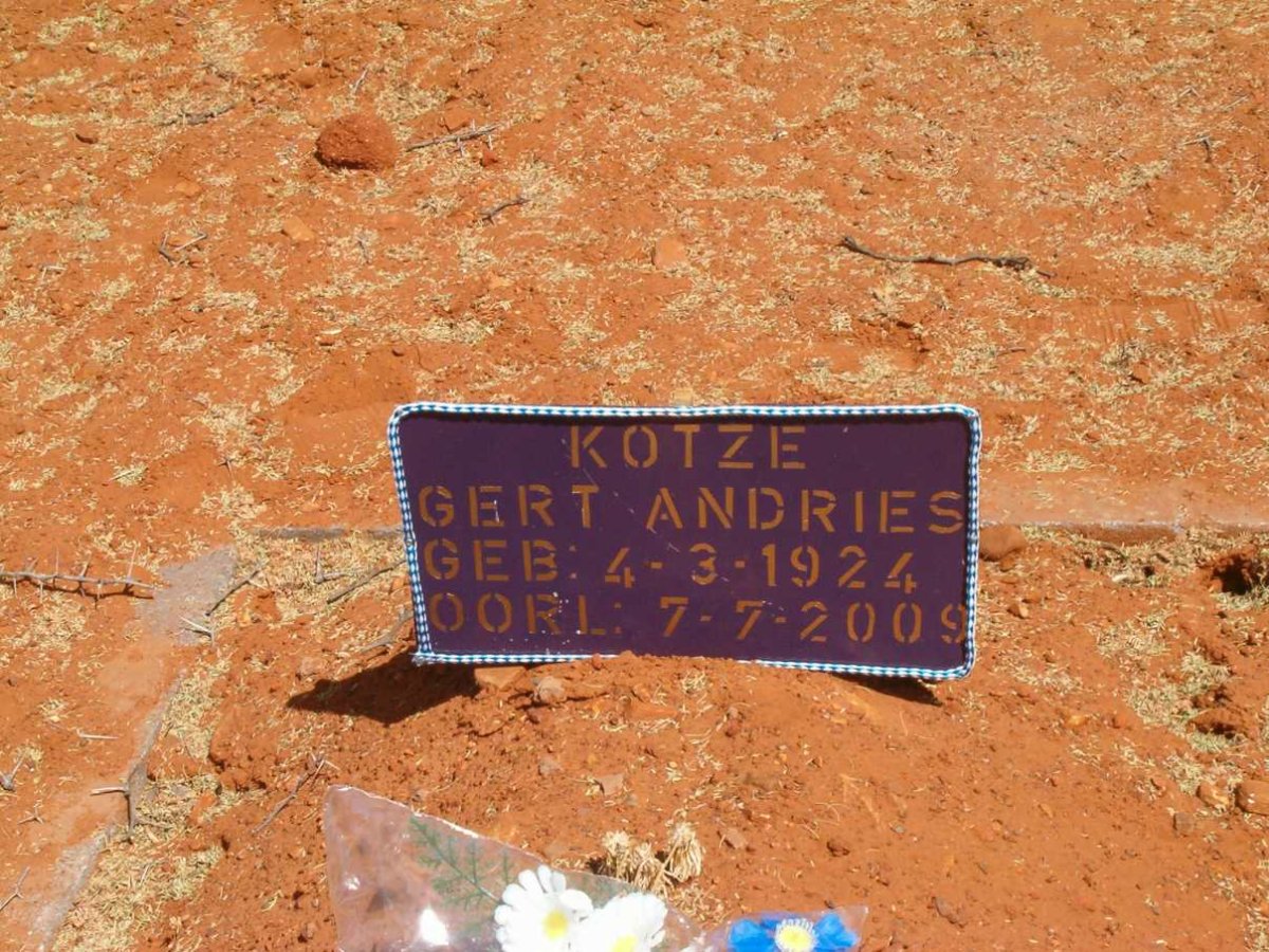 KOTZE  Gert Andries 1924-2009