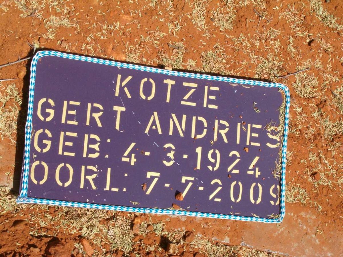KOTZE Gert Andries 1924-2009